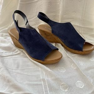 A. Giannetti Leather Wedge
